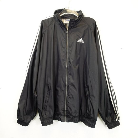 adidas unisex windproof hooded jacket with full zip